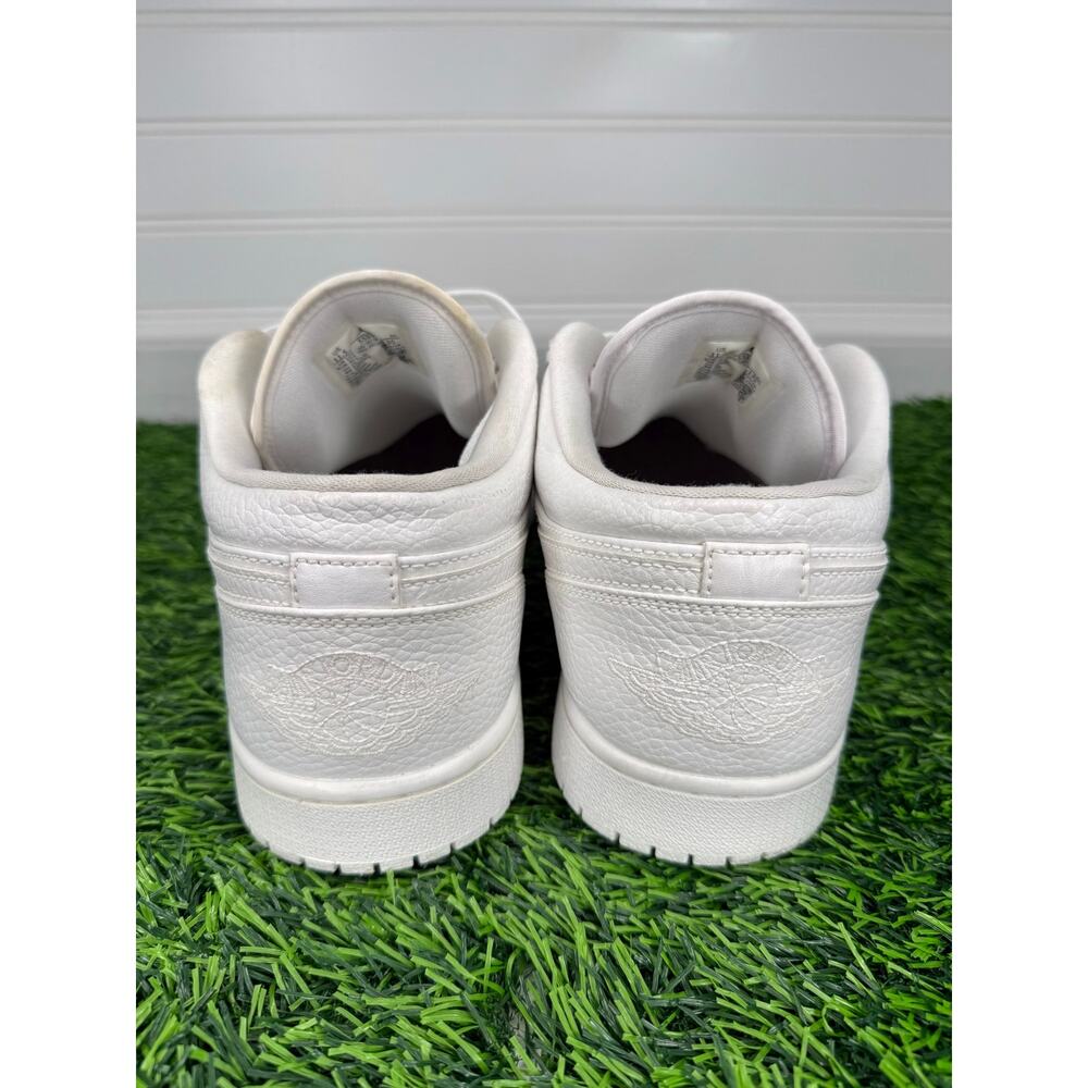 Air Jordan 1 Low Triple White Tumbled Leather Men’s 11.5 553558-130 White - Picture 4 of 6